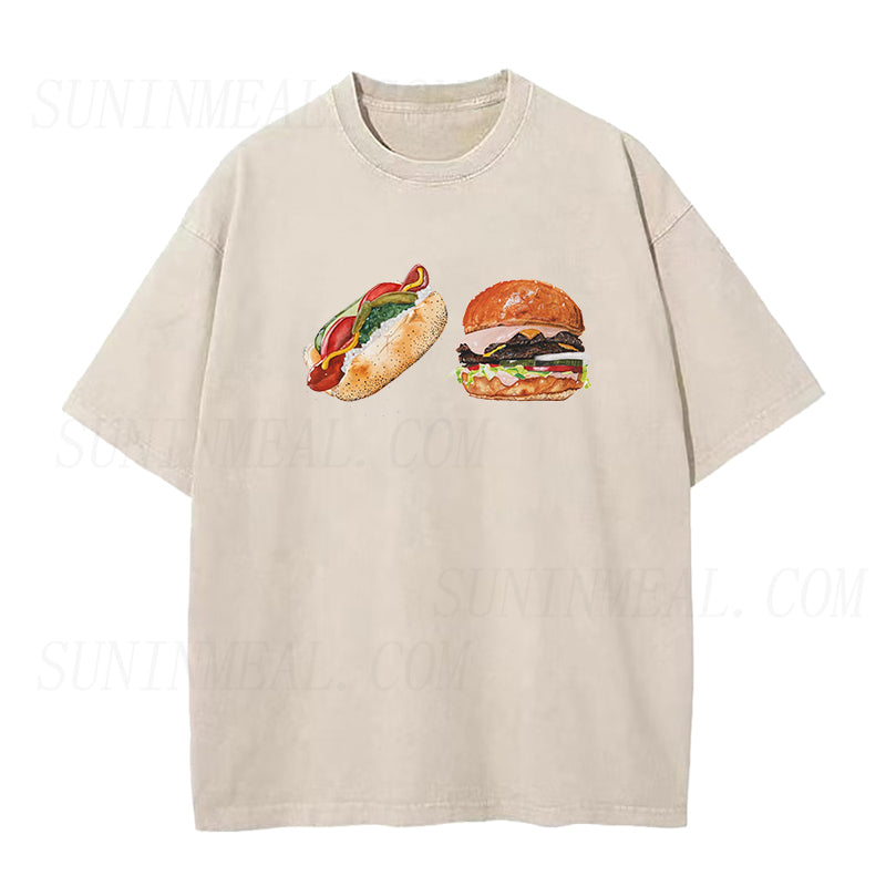 Cheeseburger and Hotdog Unisex Tee