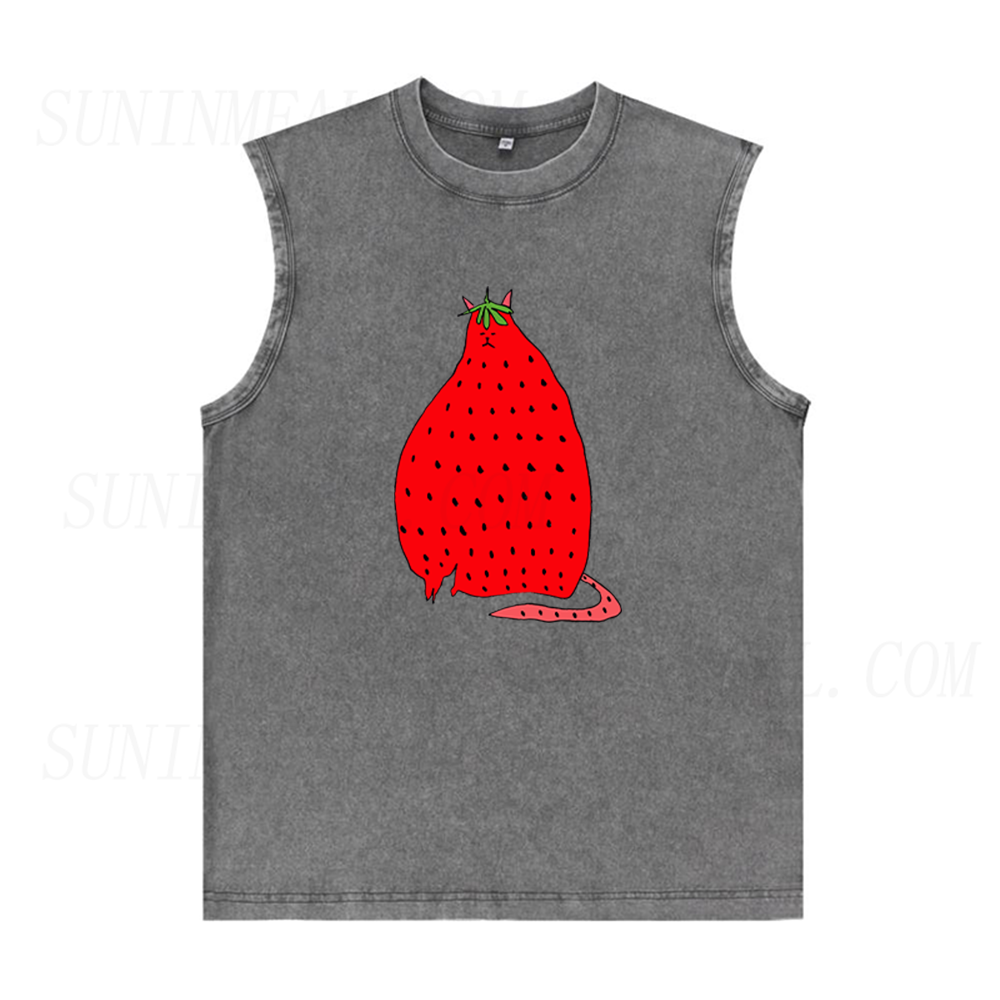 Strawberry Cat Unisex Tank Top