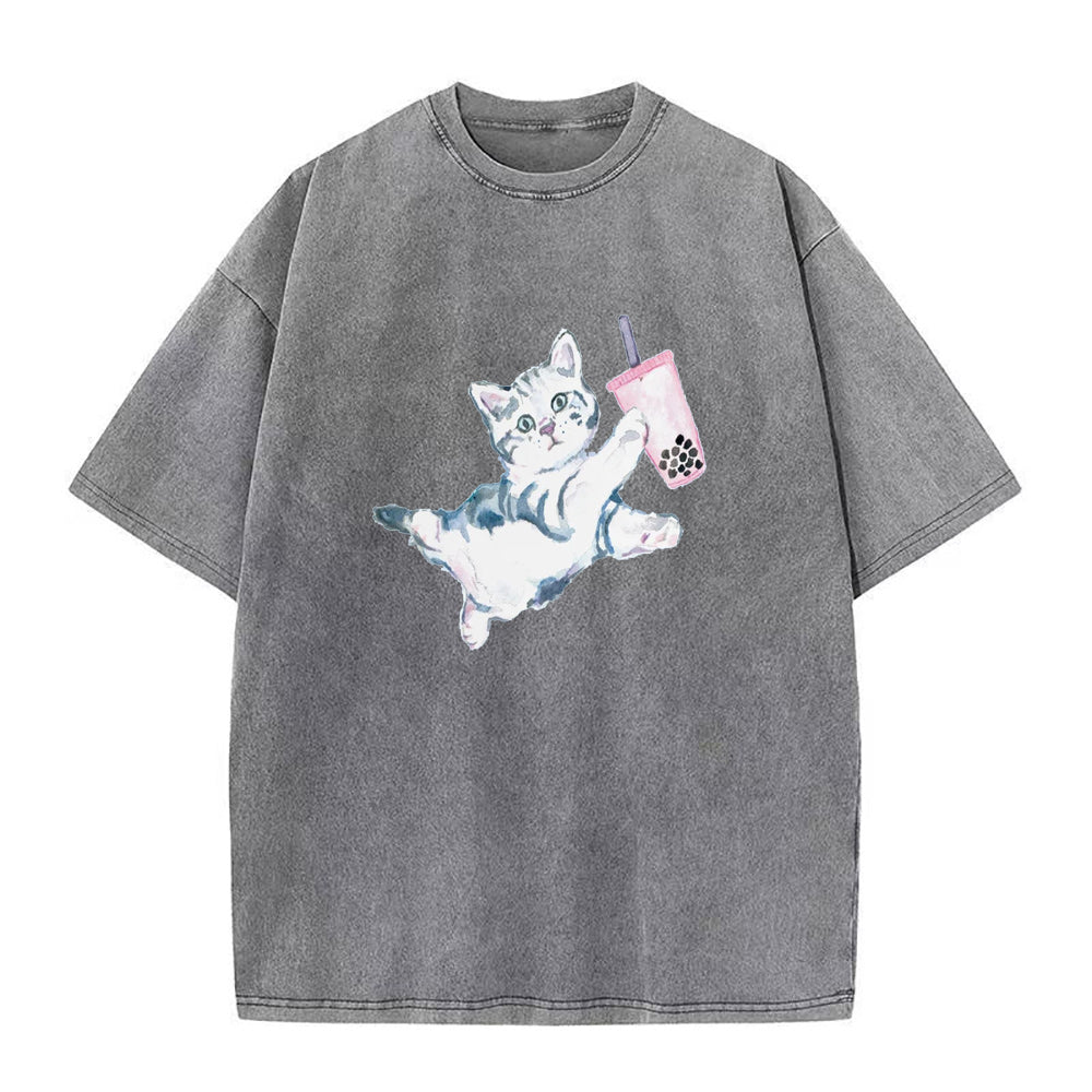 cat boba tea Unisex Tee