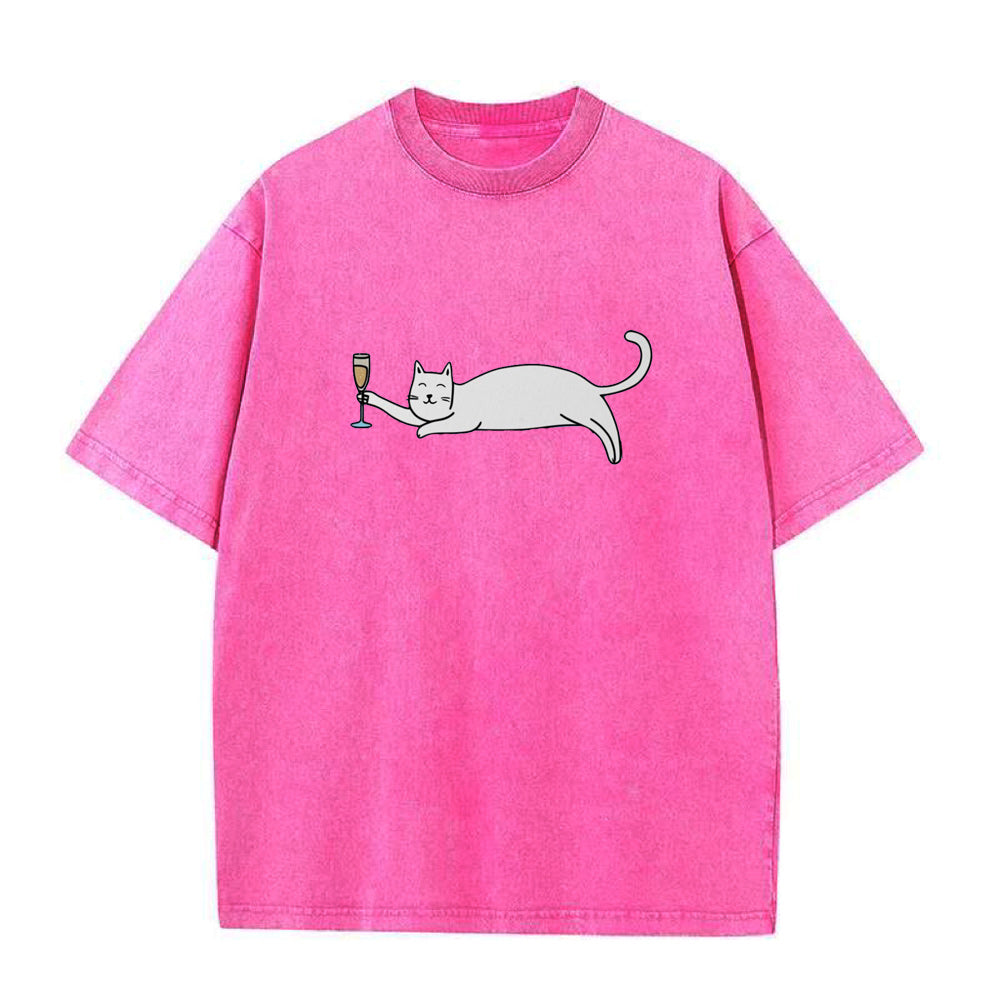 Cat and wine Unisex Tee