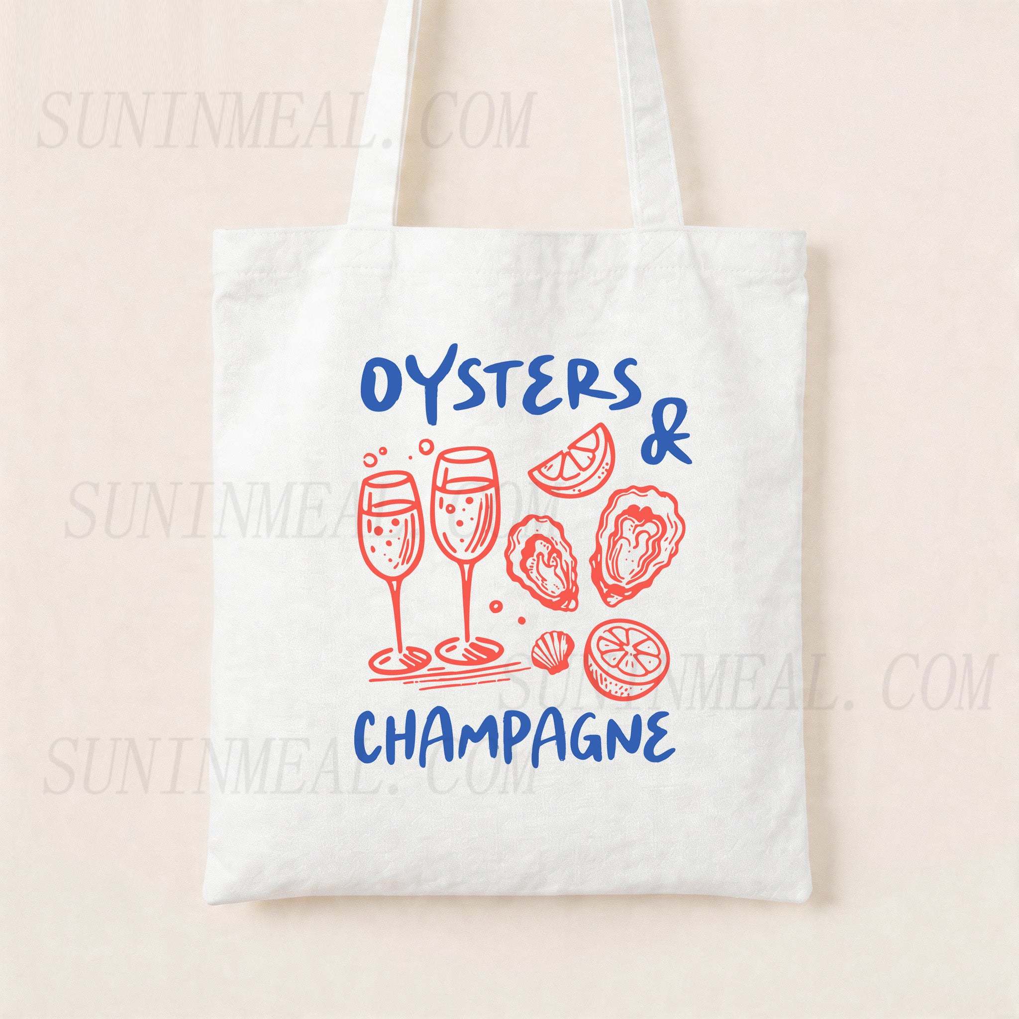 Oysters & Champagne Canvas Tote Bag