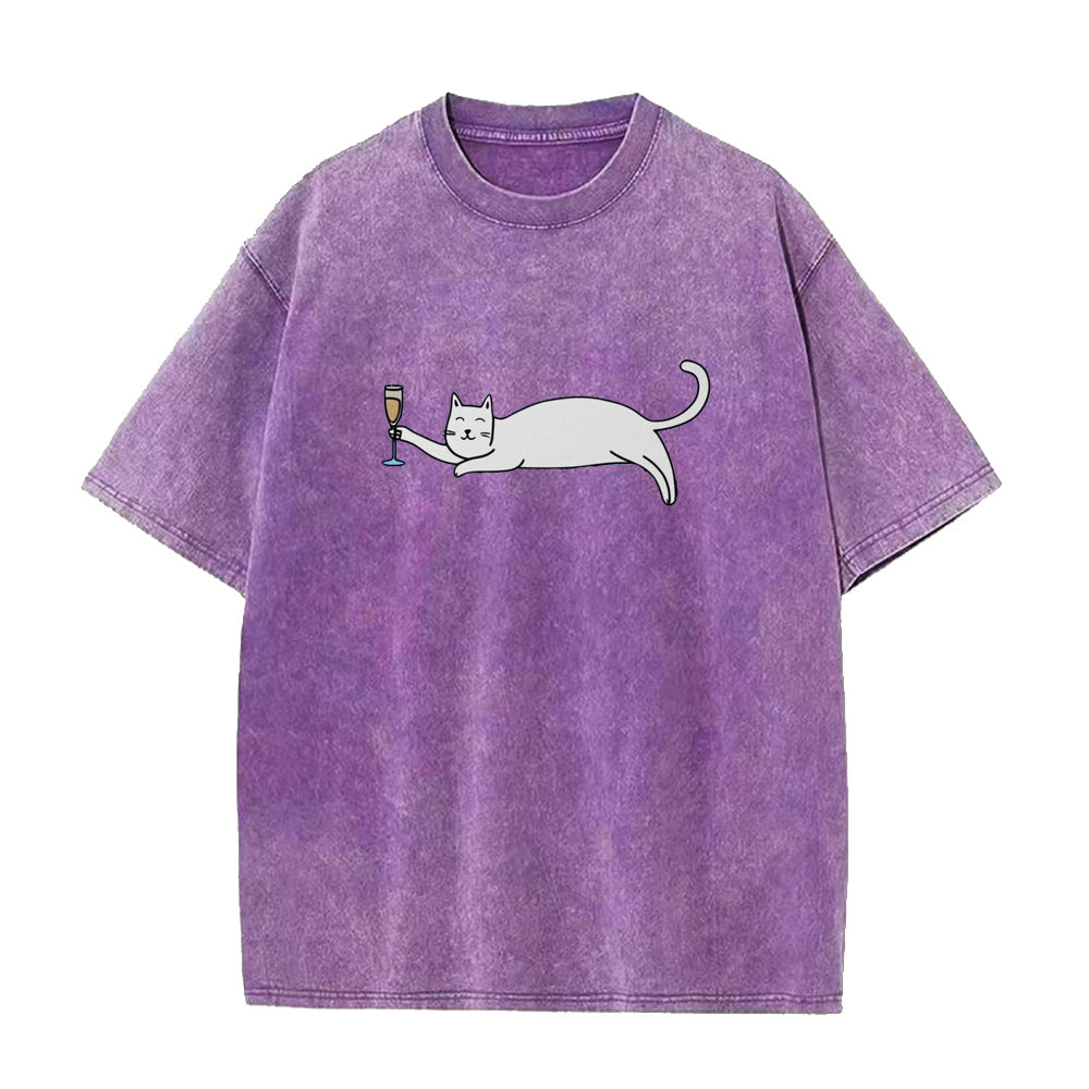 Cat and wine Unisex Tee