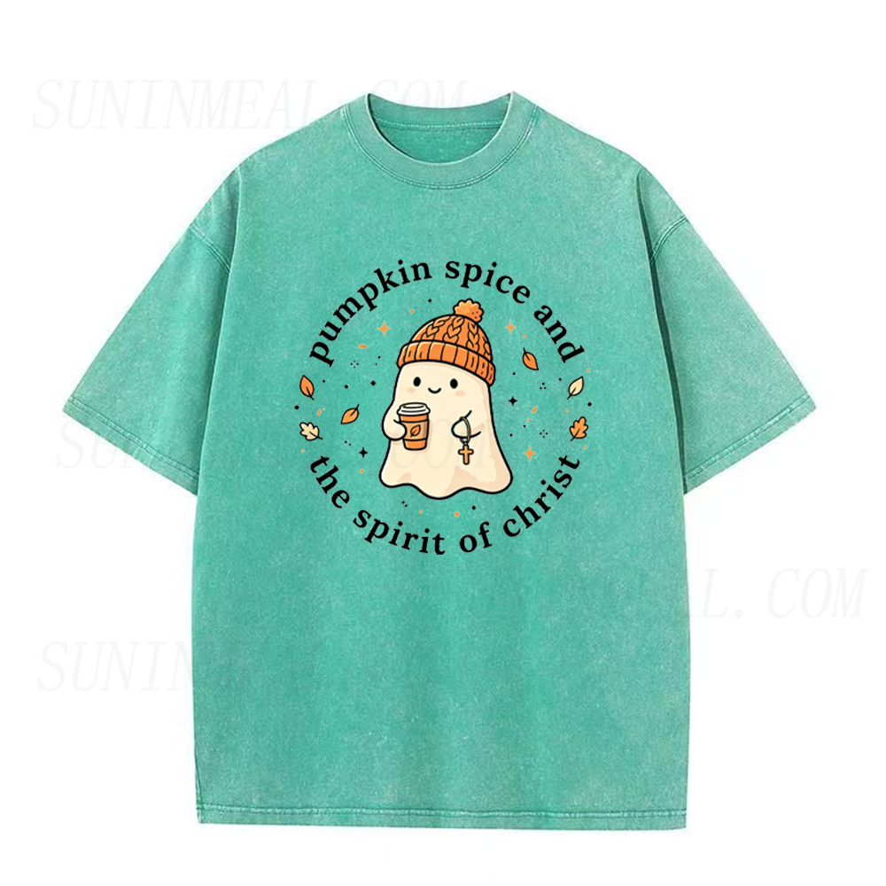 Pumpkin Spice and The Spirit of Christ Ghost Unisex Tee