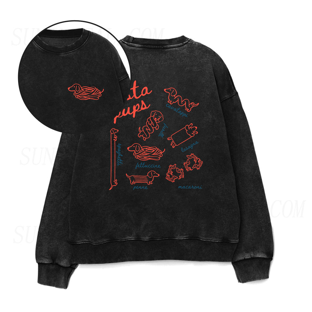Pasta Pups Unisex Crewneck Sweatshirt