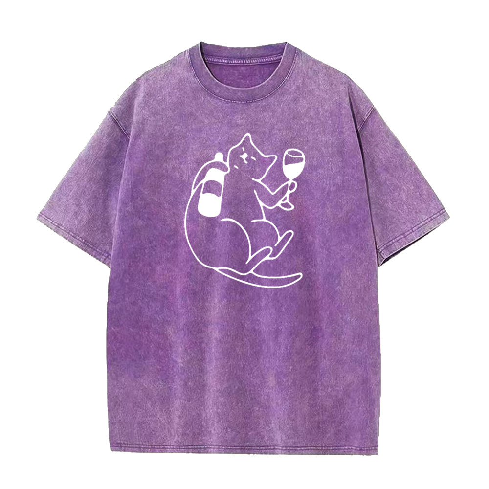 Cat and wine Unisex Tee
