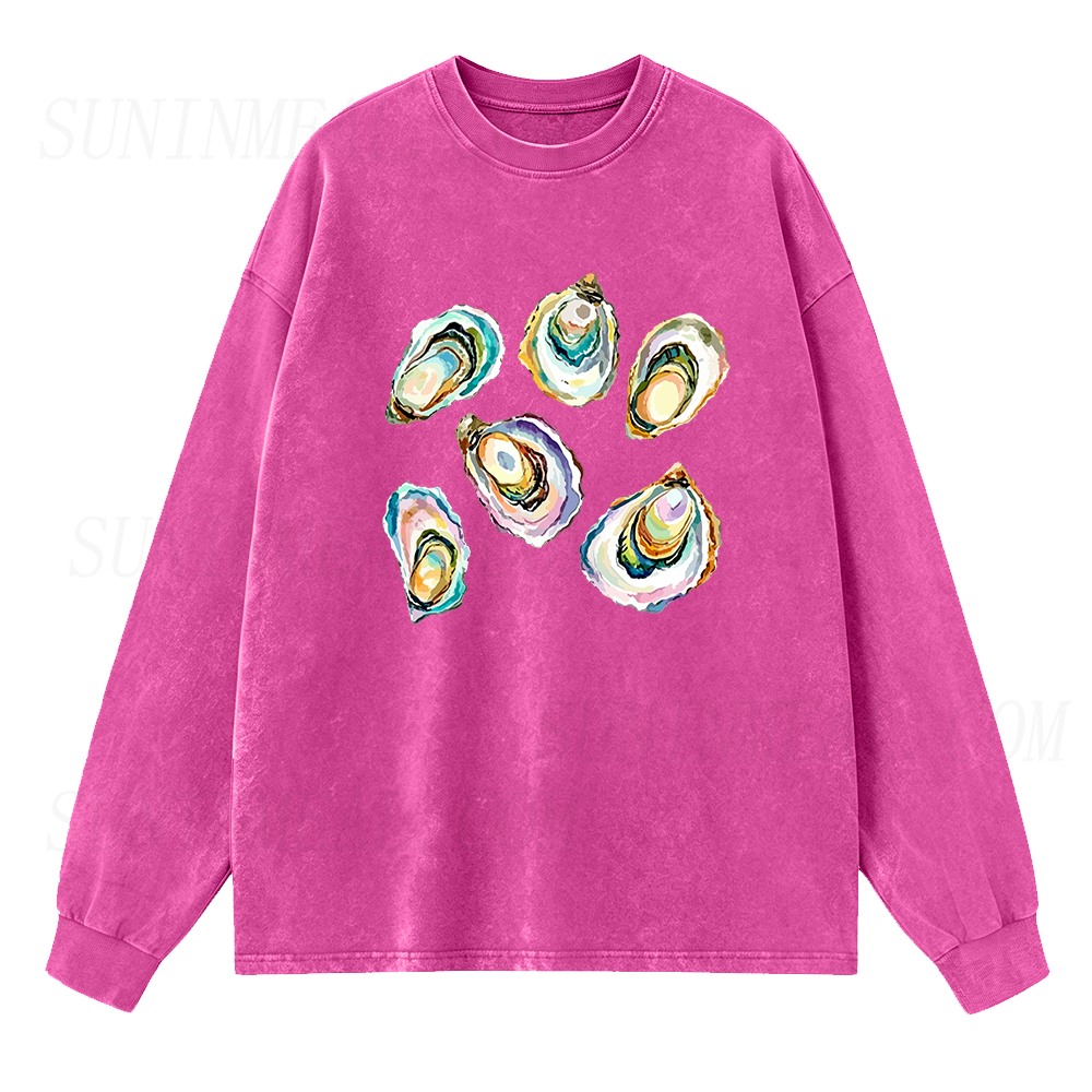Watercolor Oyster Long Sleeve Unisex Tee