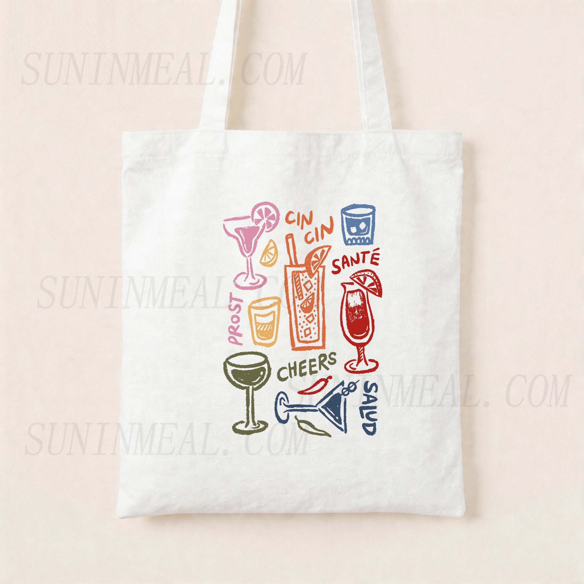 Wine Glasses Drink Canvas Tote Bag