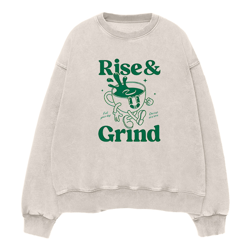 Rise and grind green coffee Unisex Crewneck Sweatshirt