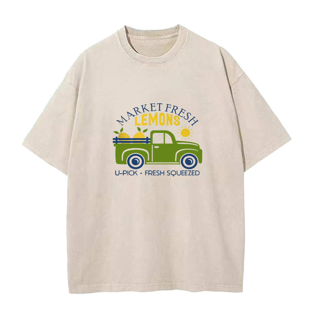 マーケットフレッシュレモンユニセックスTシャツ