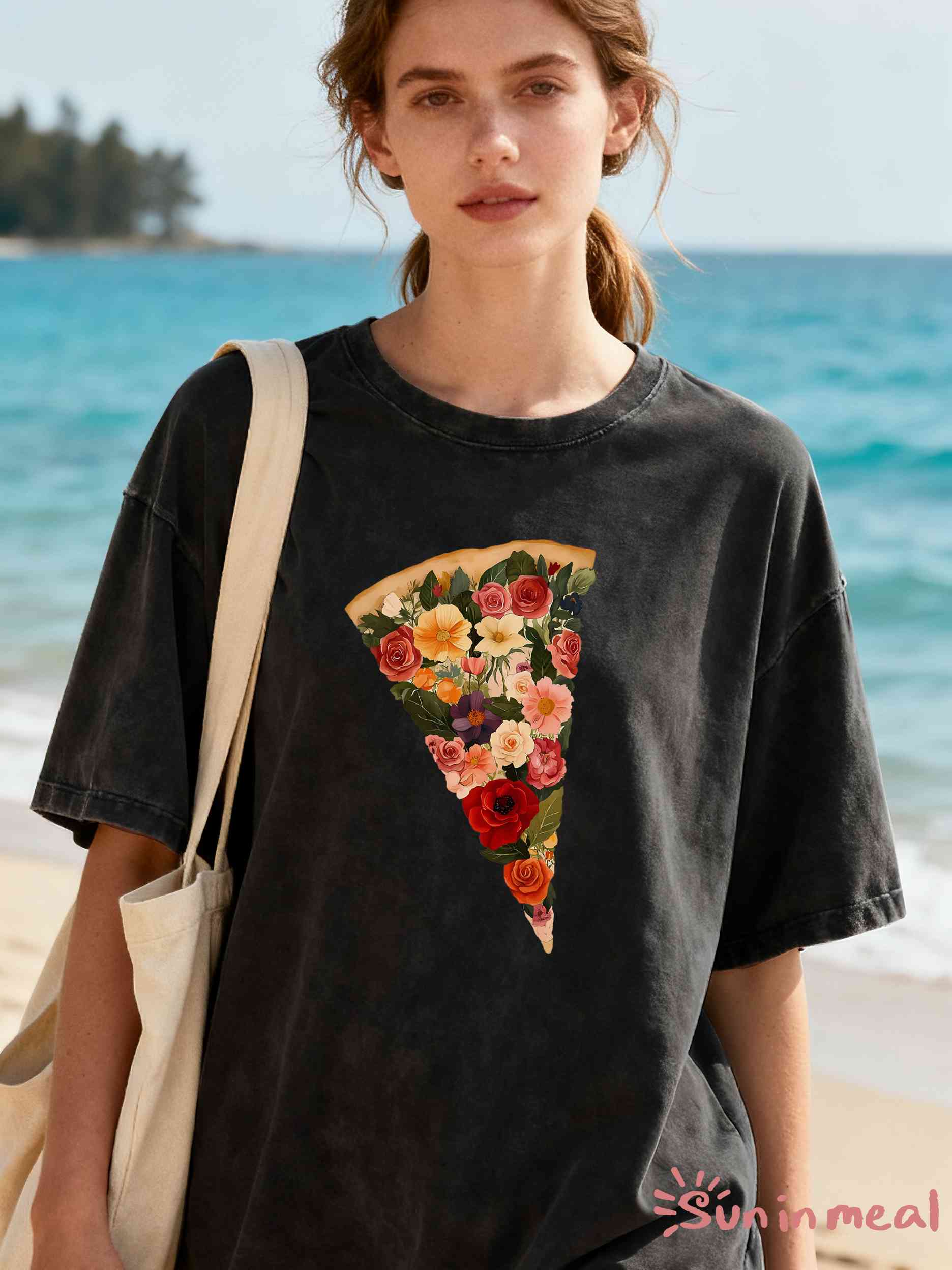 flowers pizza Unisex Tee