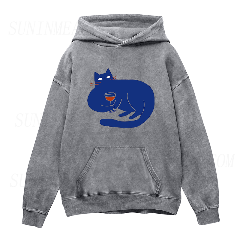 cat wine Unisex Hoodie