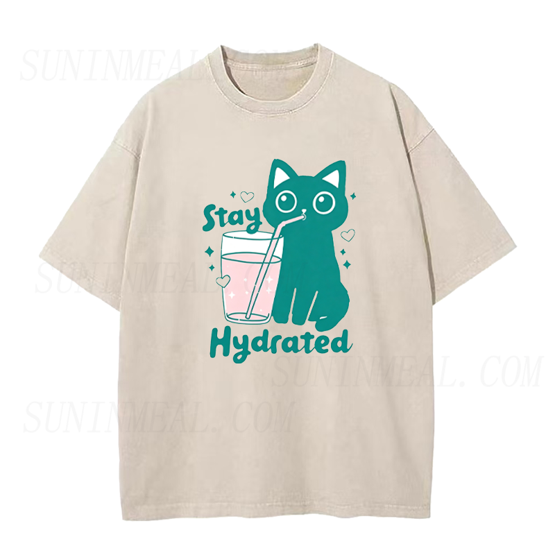 Stay Hydrated Cat Unisex Tee