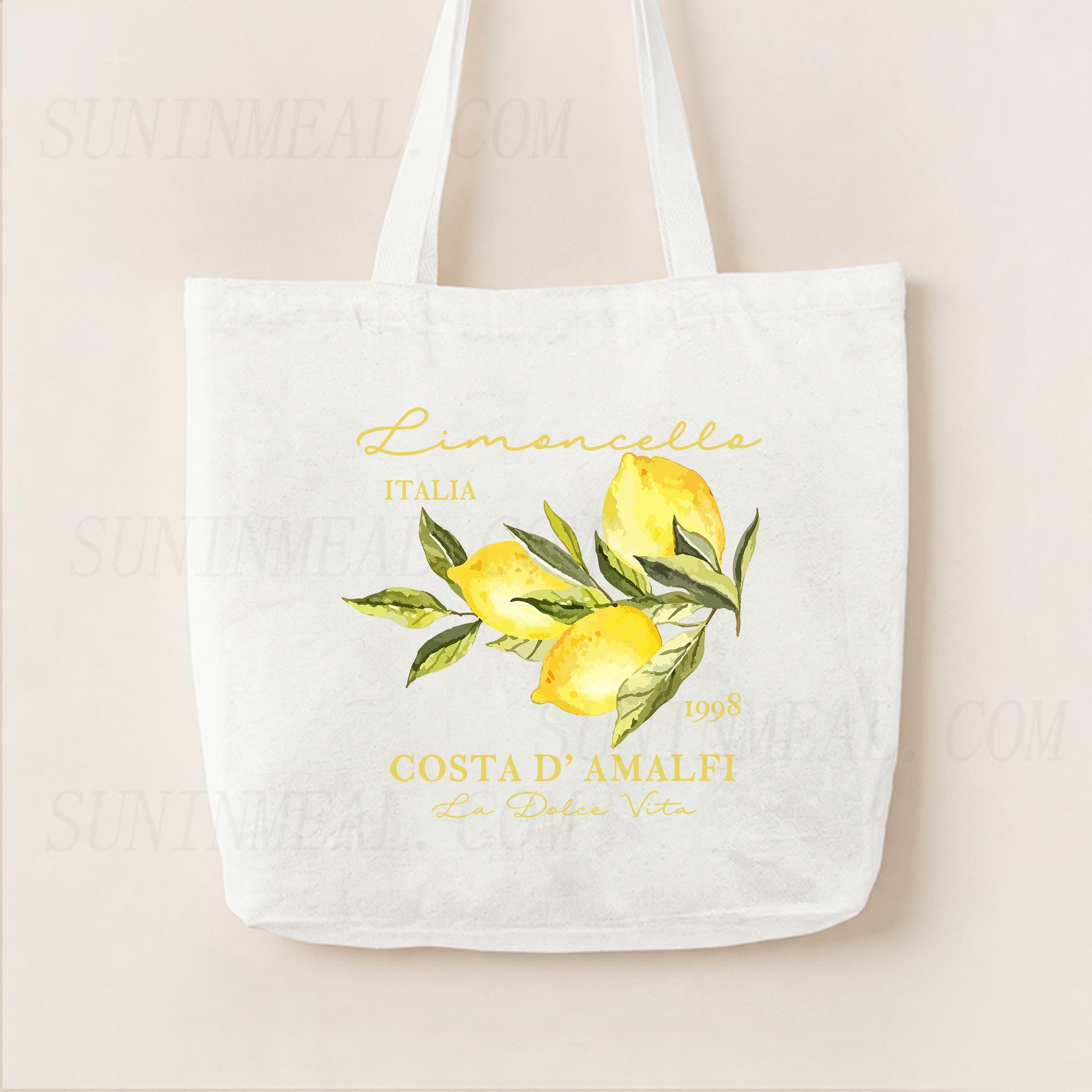 Retro Limoncello La Dolce Vita Canvas Tote Bag