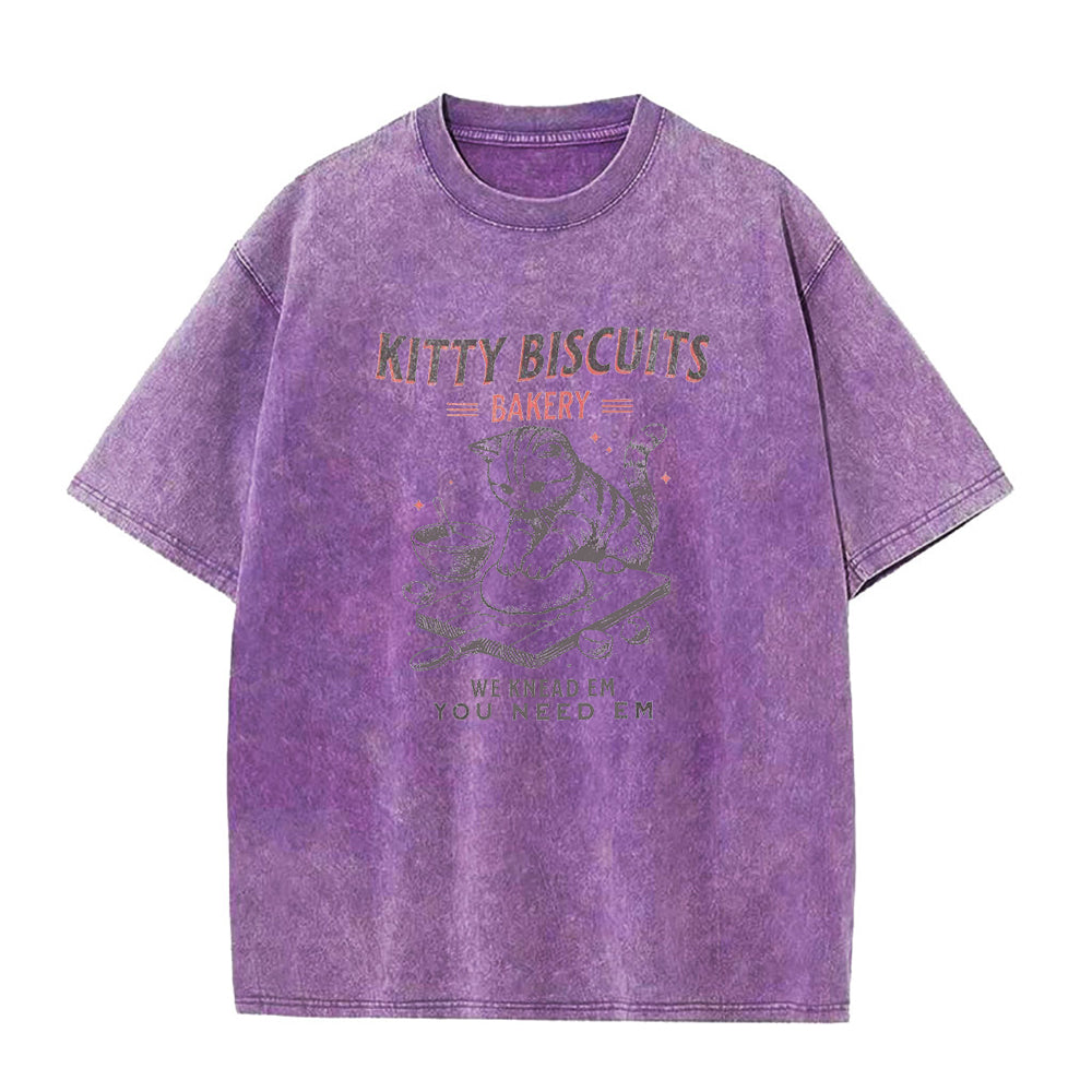 キュートなキティビスケットベーカリーのユニセックスTシャツ