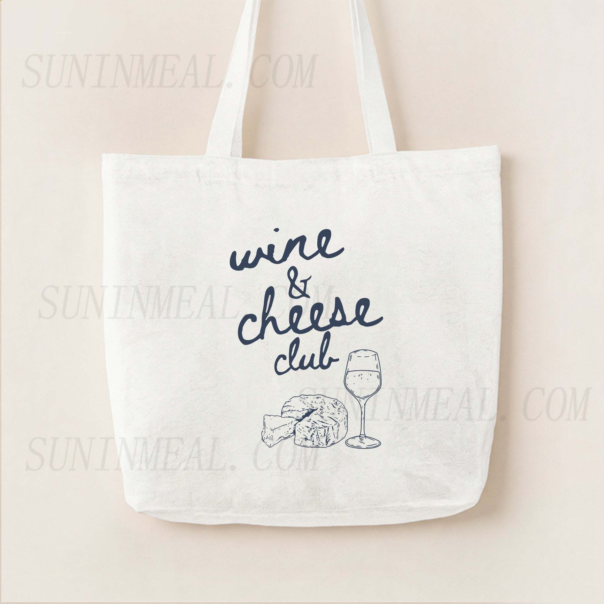 Wine Cheese Club Canvas Tote Bag