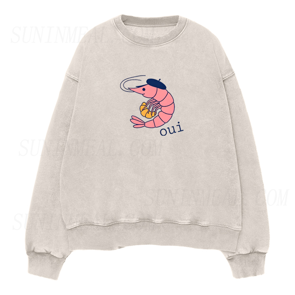 French Shrimp & Croissant Unisex Crewneck Sweatshirt