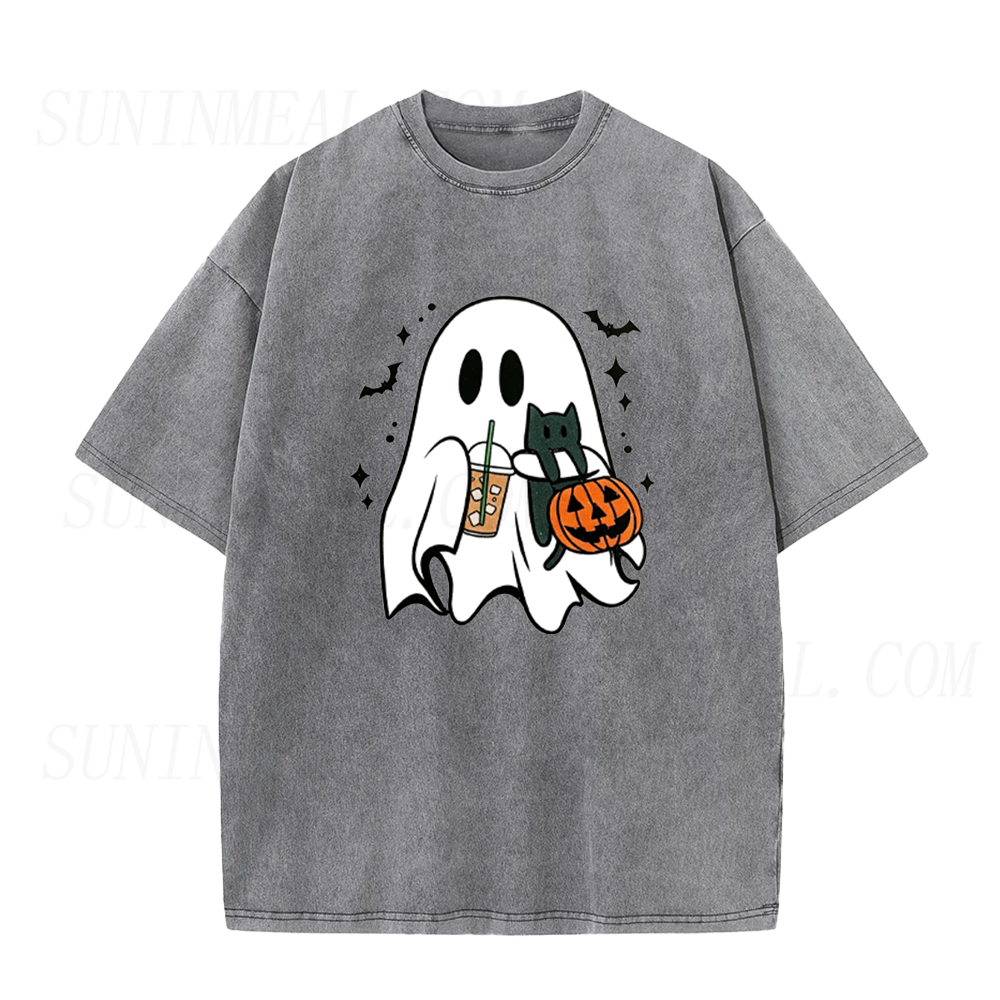 Cute Ghost Halloween Coffee Lover Unisex Tee