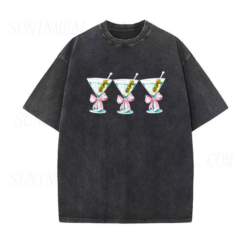 Martinis with Pink Bows Unisex Tee