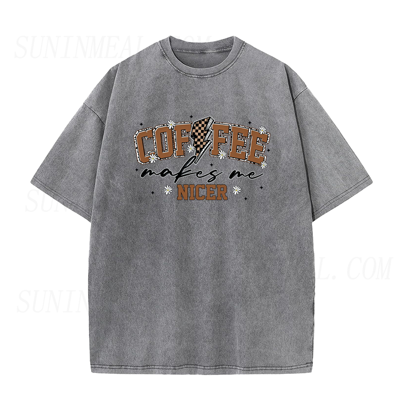 Retro Coffee Makes Me Nicer Unisex Tee