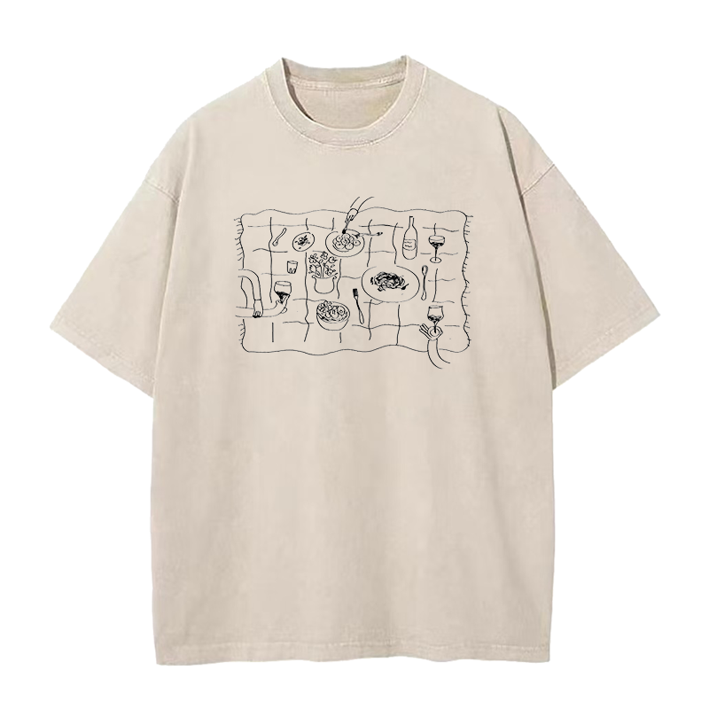 Hand Drawn Whimsical Picnic Unisex Tee