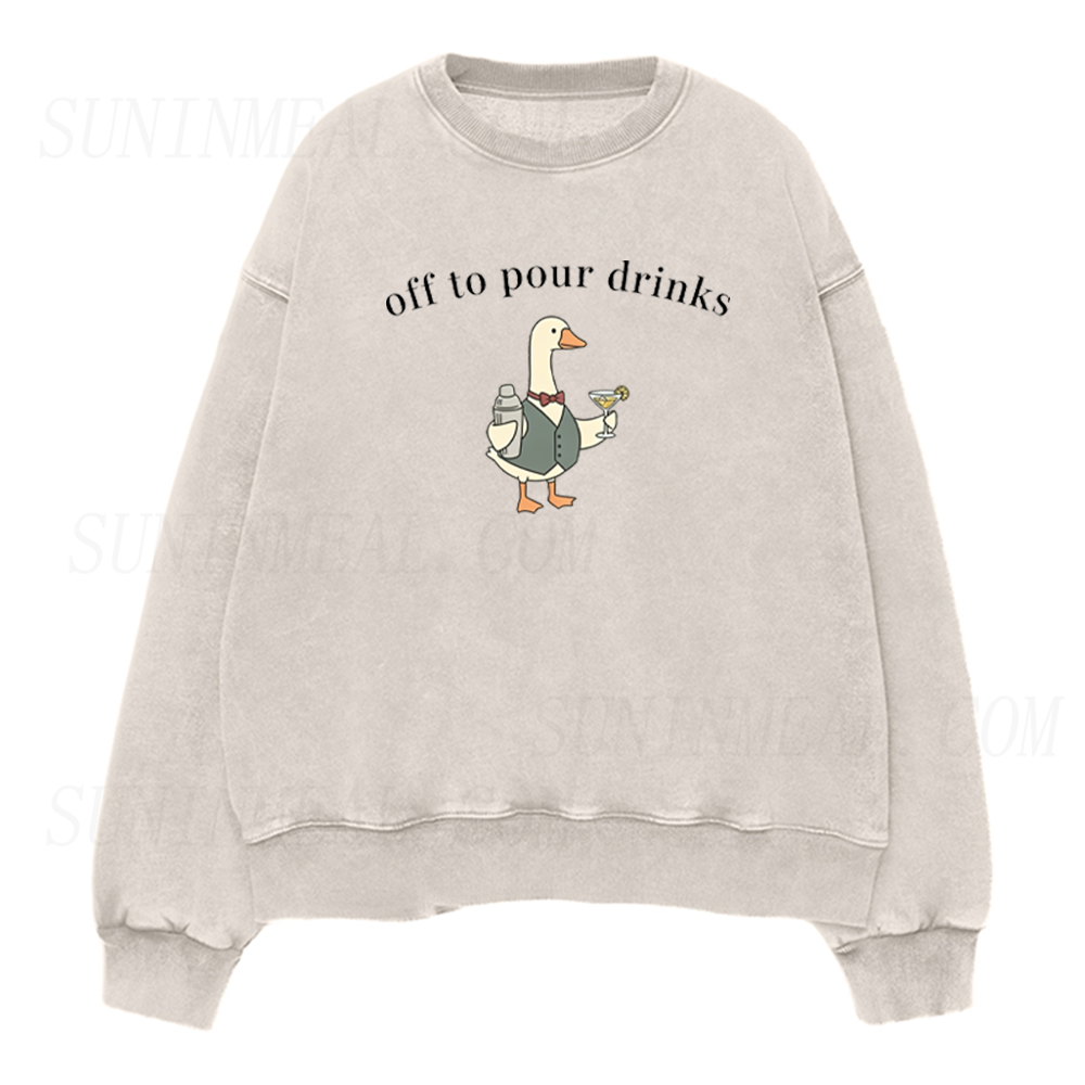 Funny Bartender Goose Unisex Crewneck Sweatshirt