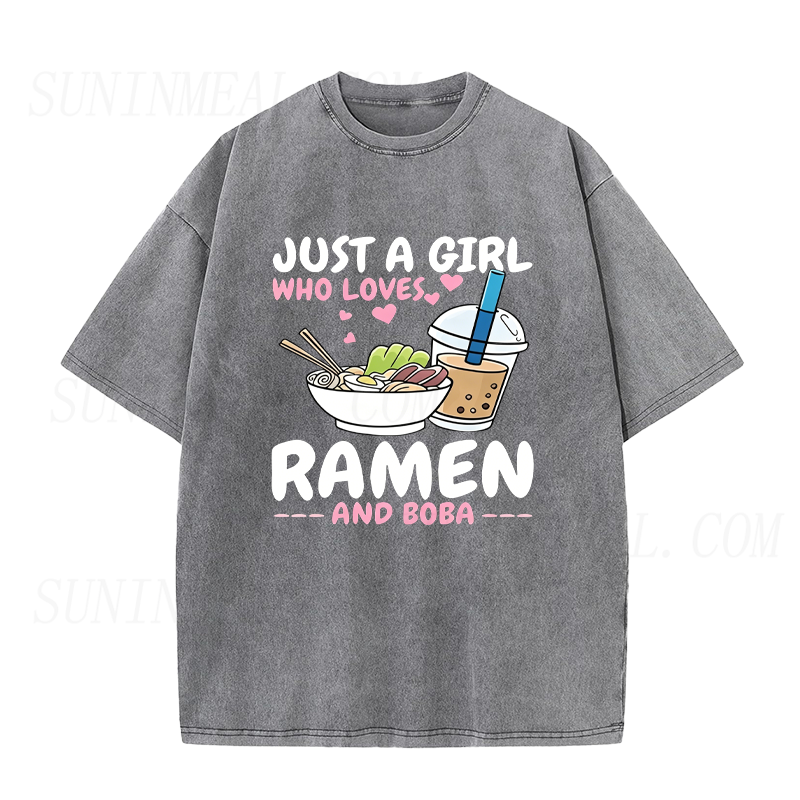 Just A Girl Who Loves Ramen And Boba Unisex Tee