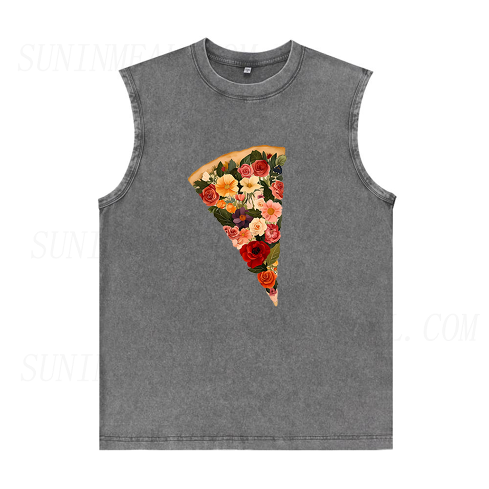Flowers Pizza Unisex Tank Top
