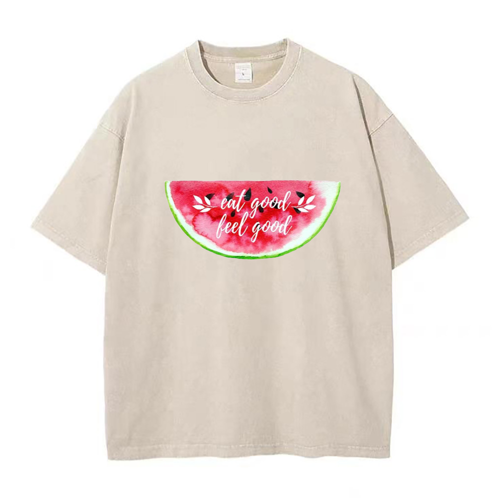 食べて気分が良くなるユニセックスTシャツ