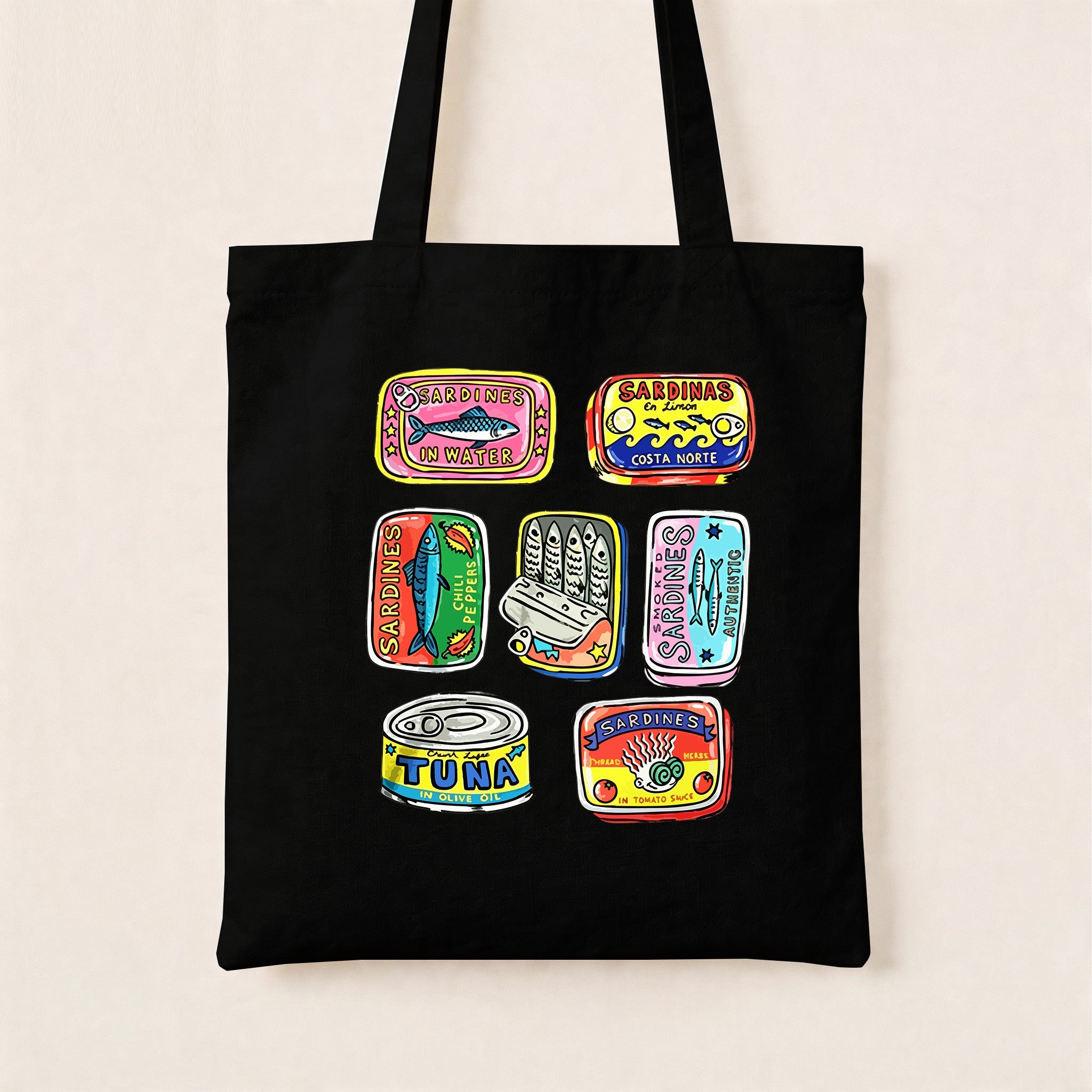 Vintage Sardine Cans Canvas Tote Bag