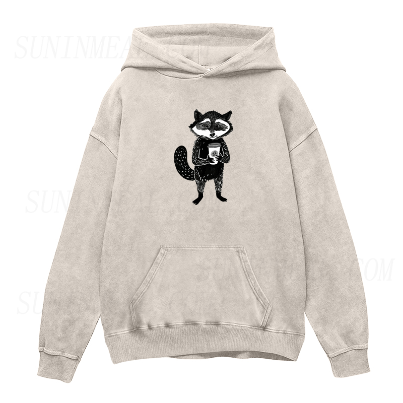 Raccoon with Coffee Unisex Hoodie