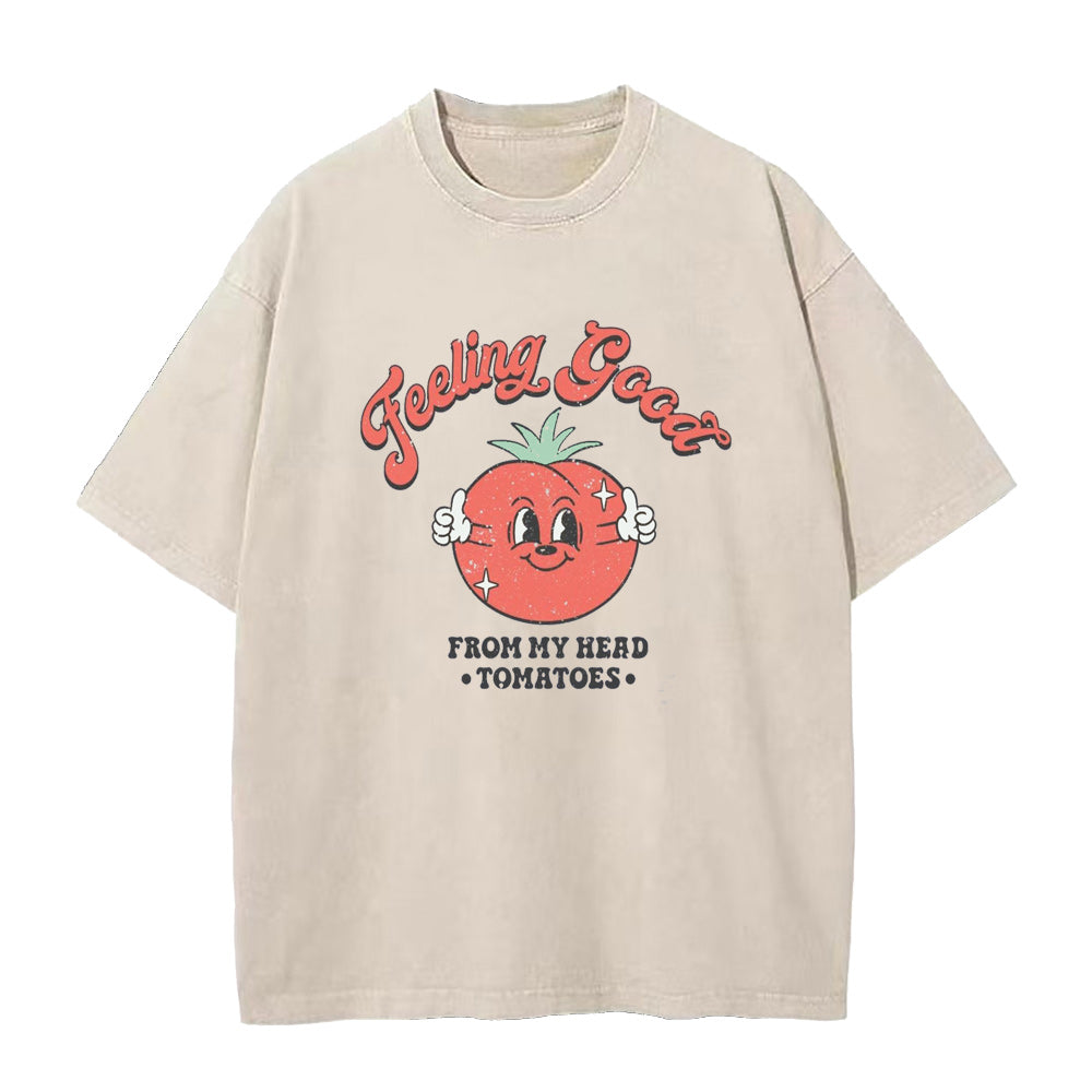 頭から心地よく感じるトマトのユニセックスTシャツ