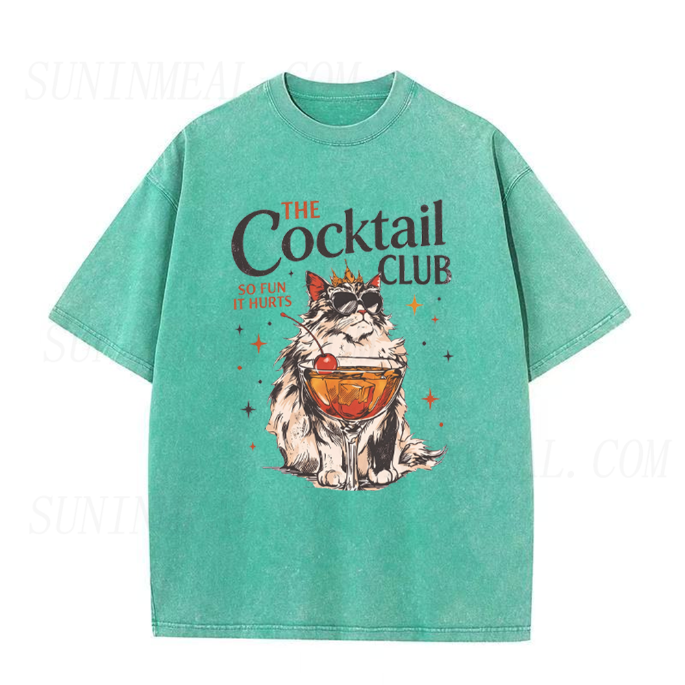 The Cocktail Club Cool Cat Graphic Unisex Tee