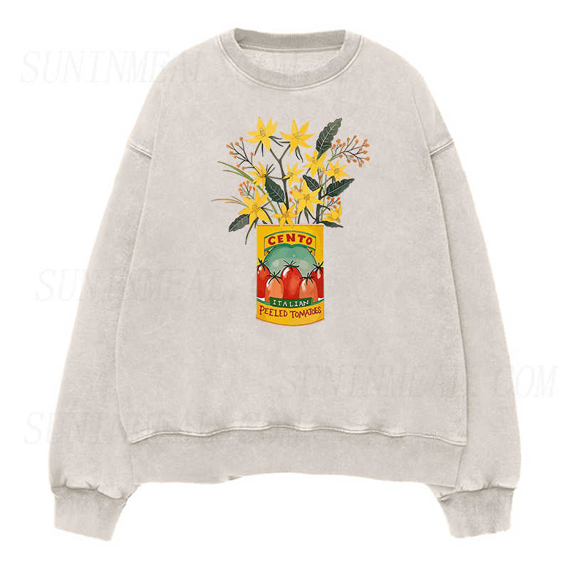 flowers and cento peeled tomatoes Unisex Crewneck Sweatshirt