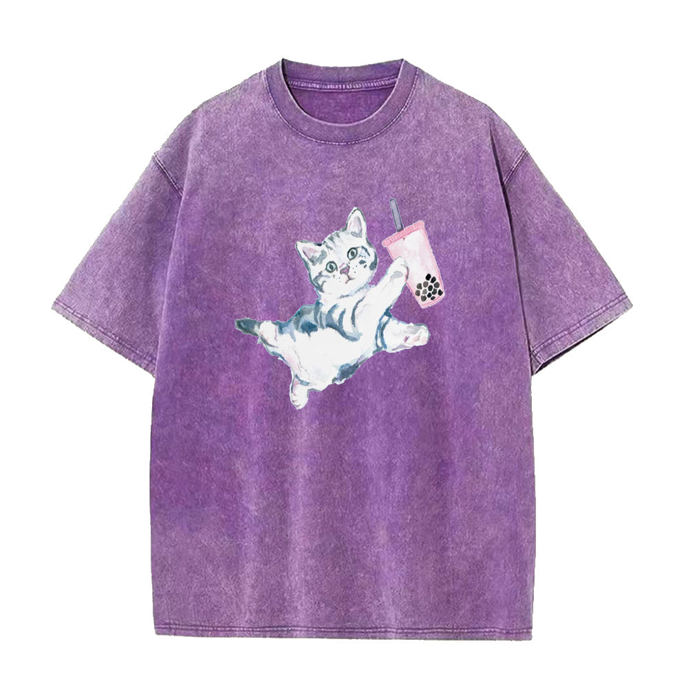 cat boba tea Unisex Tee