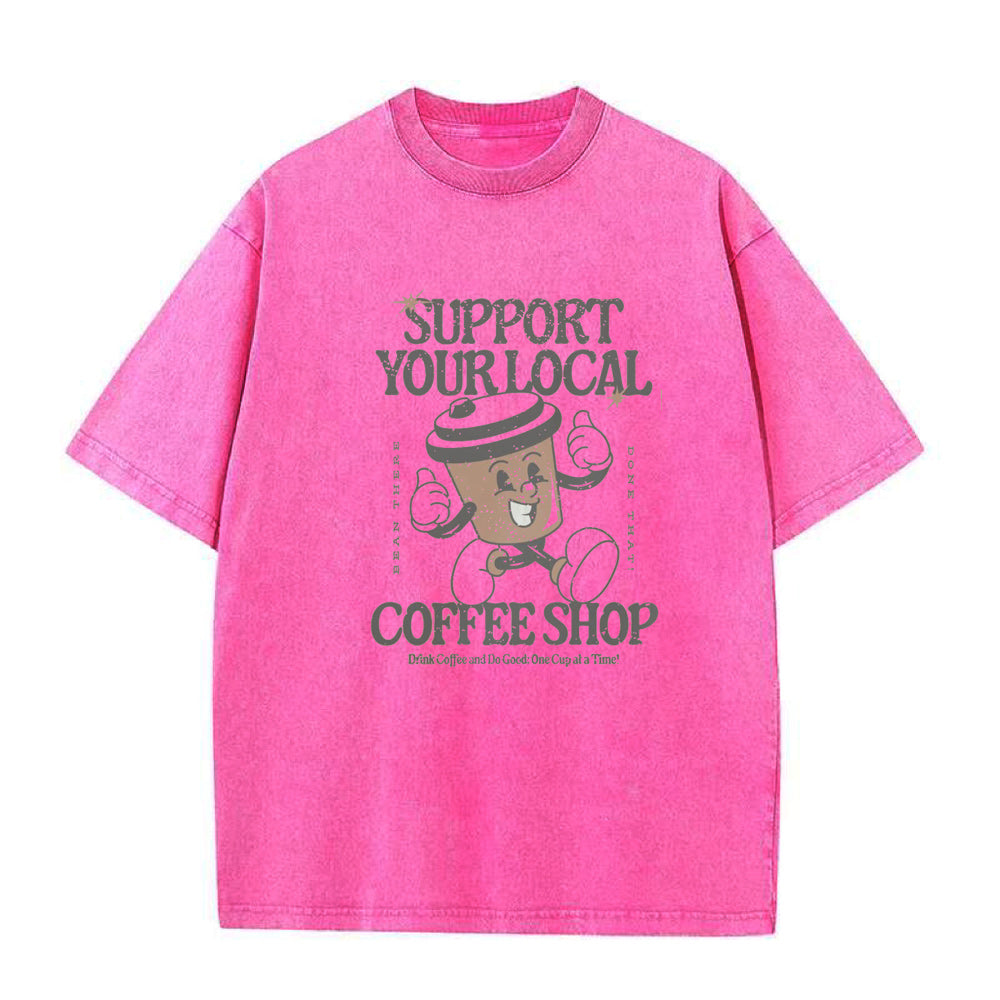 地元のコーヒーショップを応援しよう ユニセックスTシャツ
