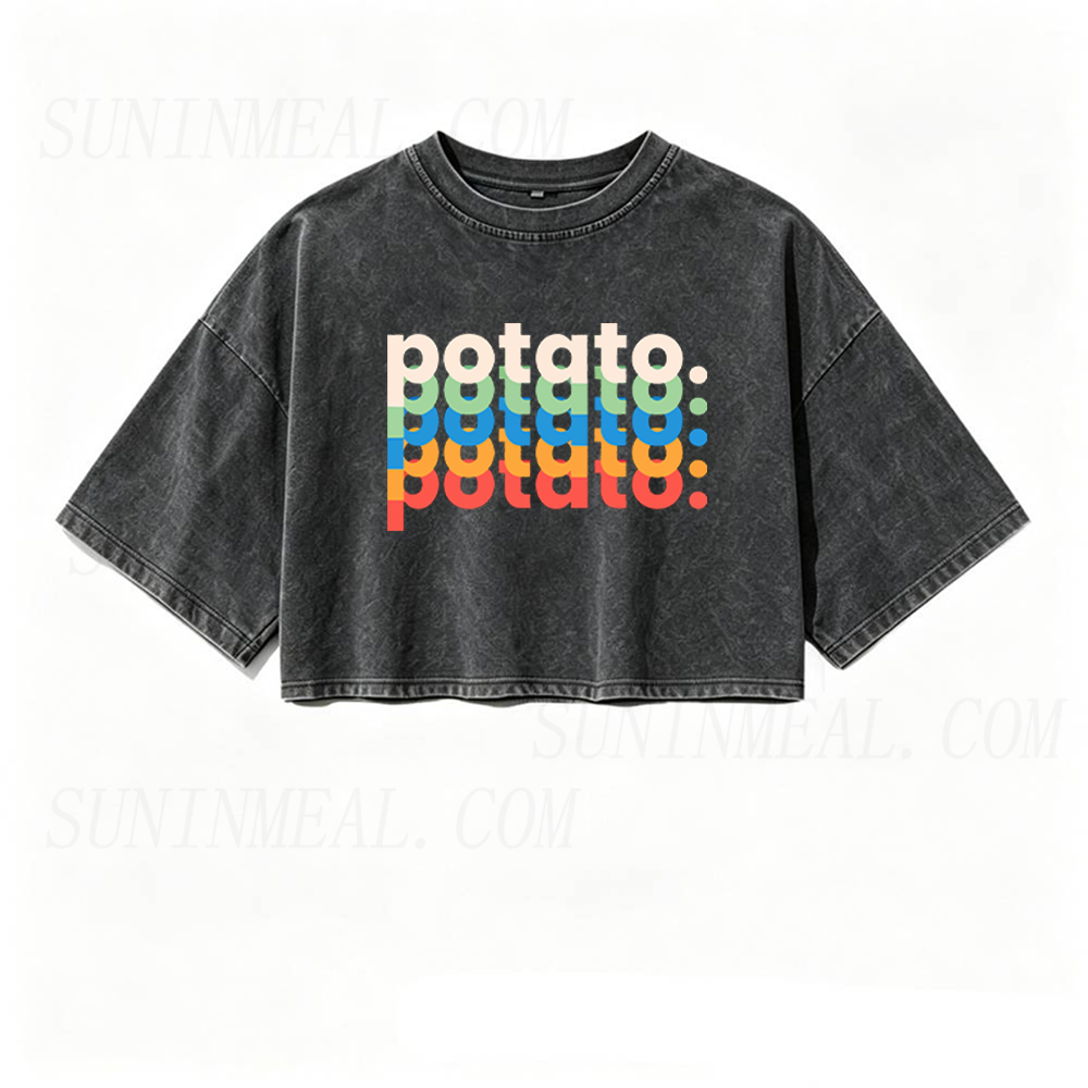 Potato Oversized Crop Tee