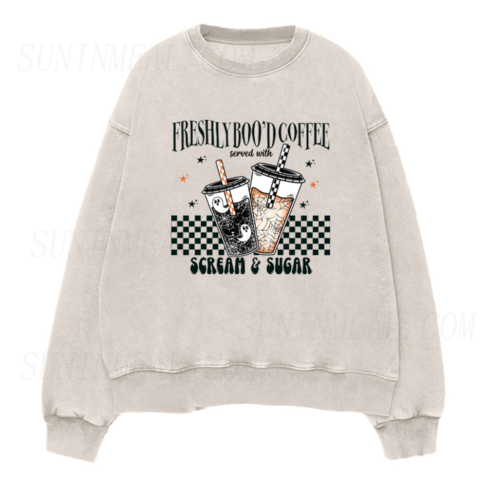 Halloween Freshly Boo'd Coffee Unisex Crewneck Sweatshirt