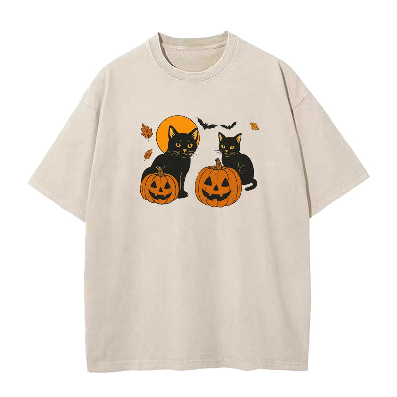 Black Cat Pumpkin Unisex Tee
