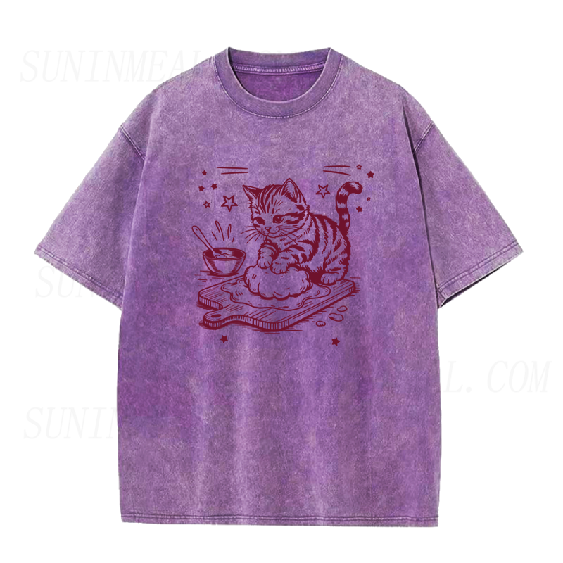 Funny Cat Baking Unisex Tee