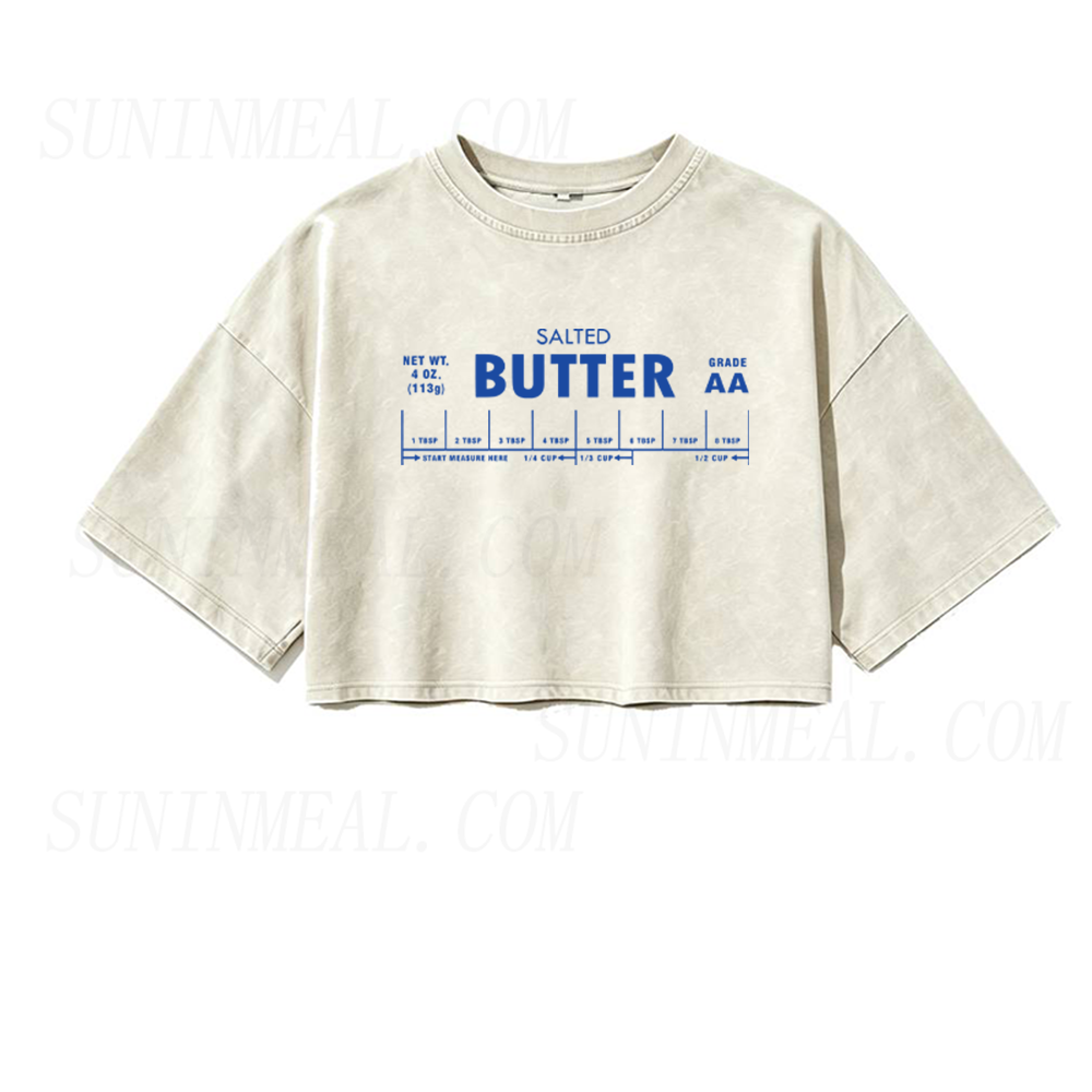 Salted Butter Oversized Crop Tee