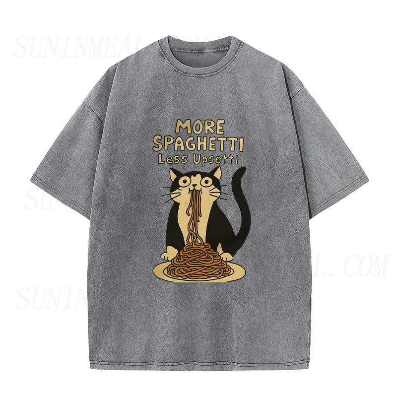 More Spaghetti Less Upsetti Cat Unisex Tee