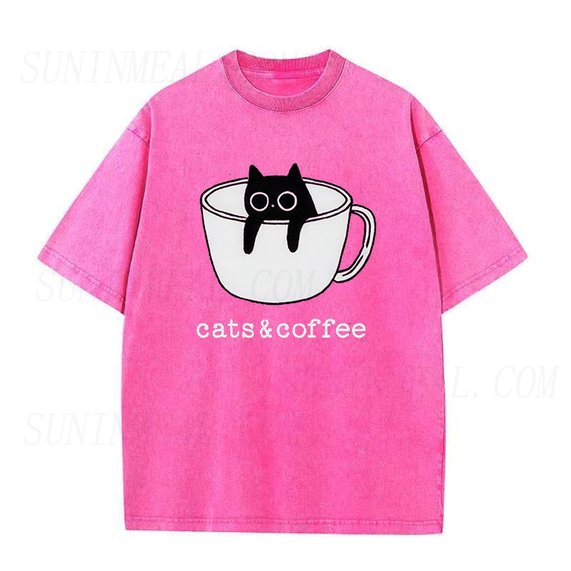 Cats And Coffee Unisex Tee