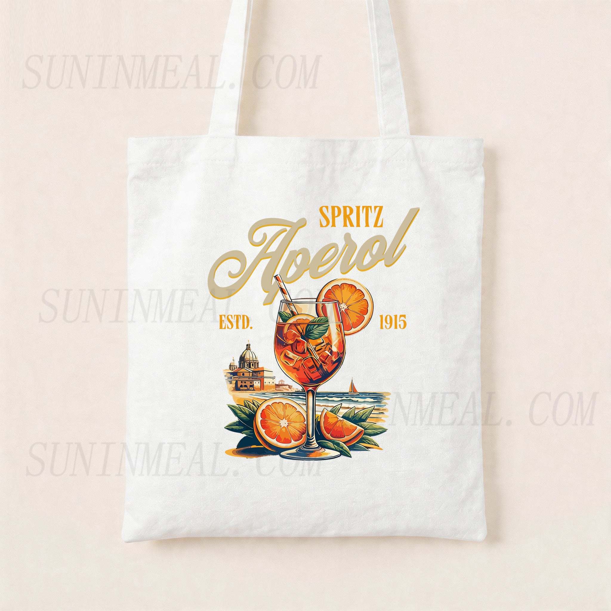 Aperol Cocktail Italian Spritz Canvas Tote Bag