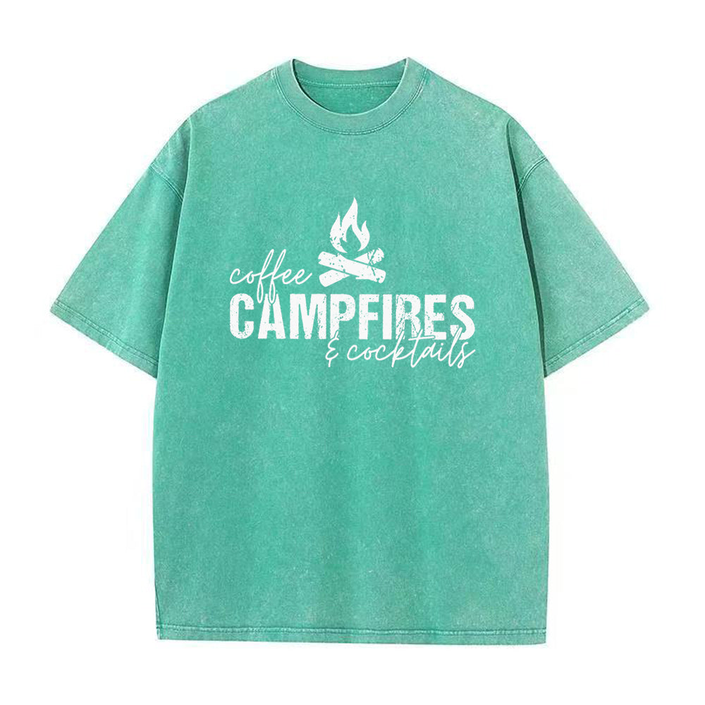 Coffee, Campfires & Cocktails Unisex Tee