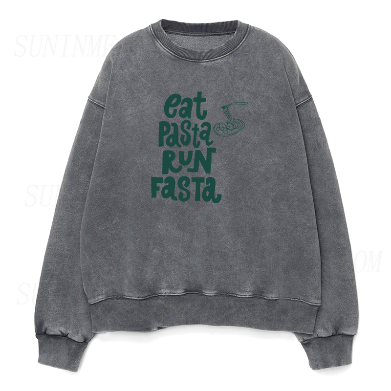 eat pasta run fasta Unisex Crewneck Sweatshirt