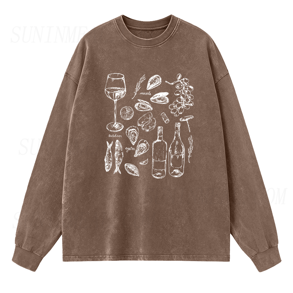 Ocean Wine Grapes Long Sleeve Unisex Tee