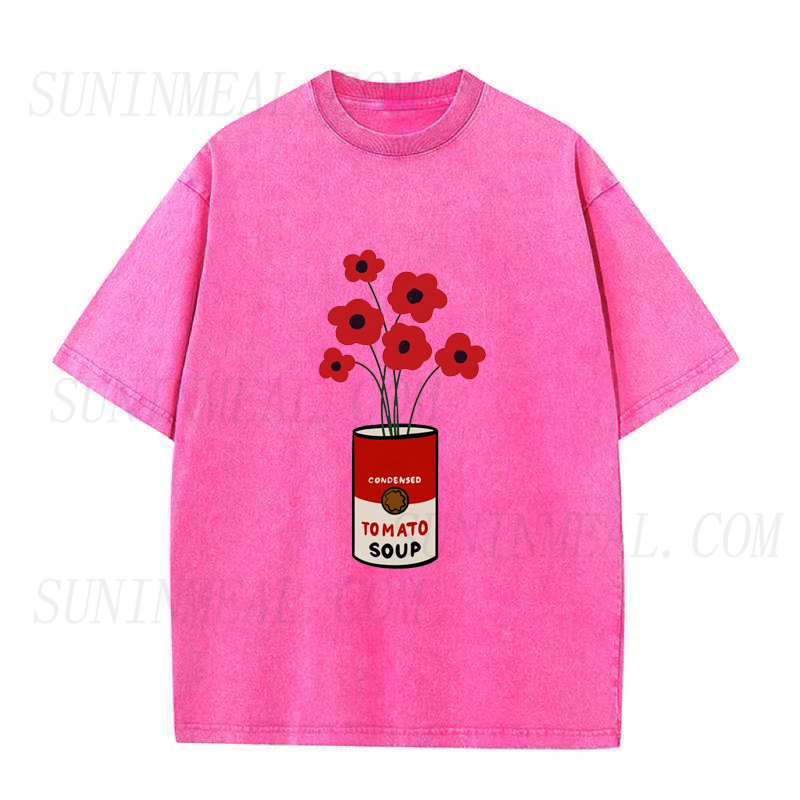 Tomato Soup Can with Poppies Unisex Tee