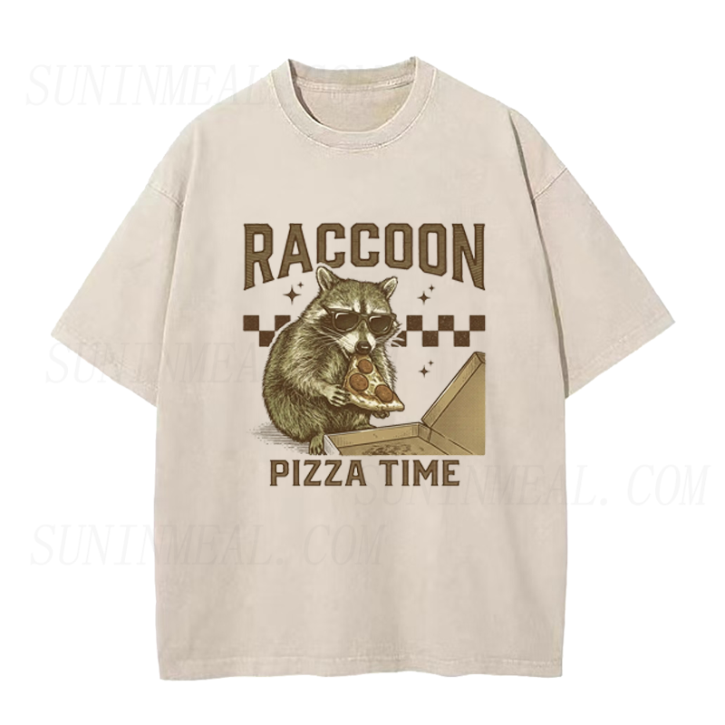 Raccoo Pizza Time Unisex Tee