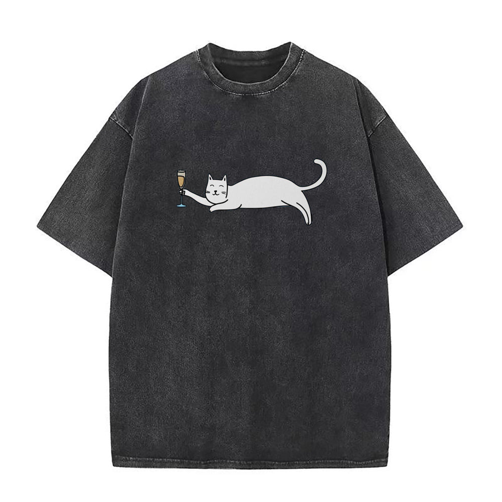 Cat and wine Unisex Tee