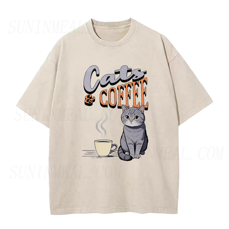 Cats And Coffee Unisex Tee